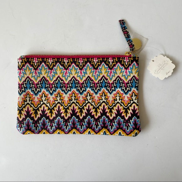 Anthropologie Multicolor Patterned Zippered Pouch - Picture 2 of 3